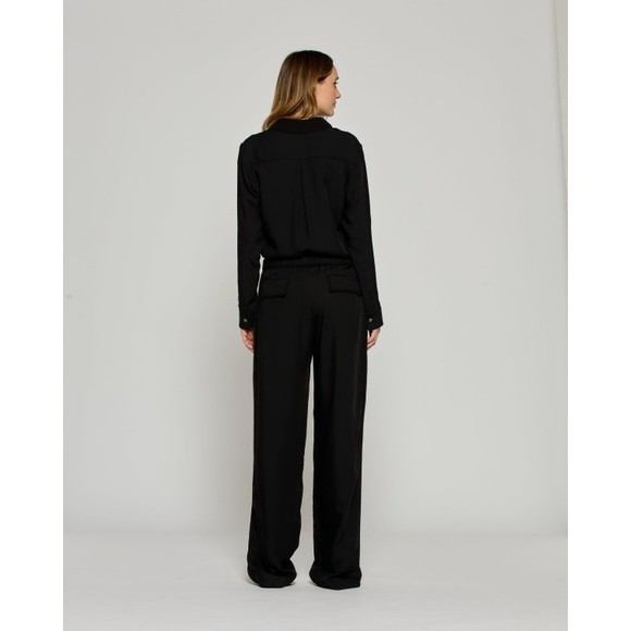 Serena Bute Tailored Trouser With Georgette Trim - Black - NWT - Picture 4 of 6